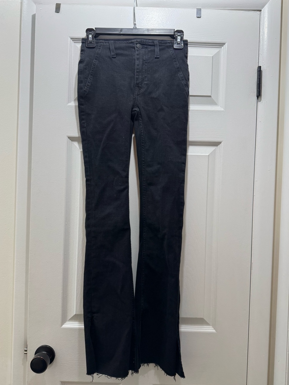 Free People Black High-Rise Straight Leg Jeans